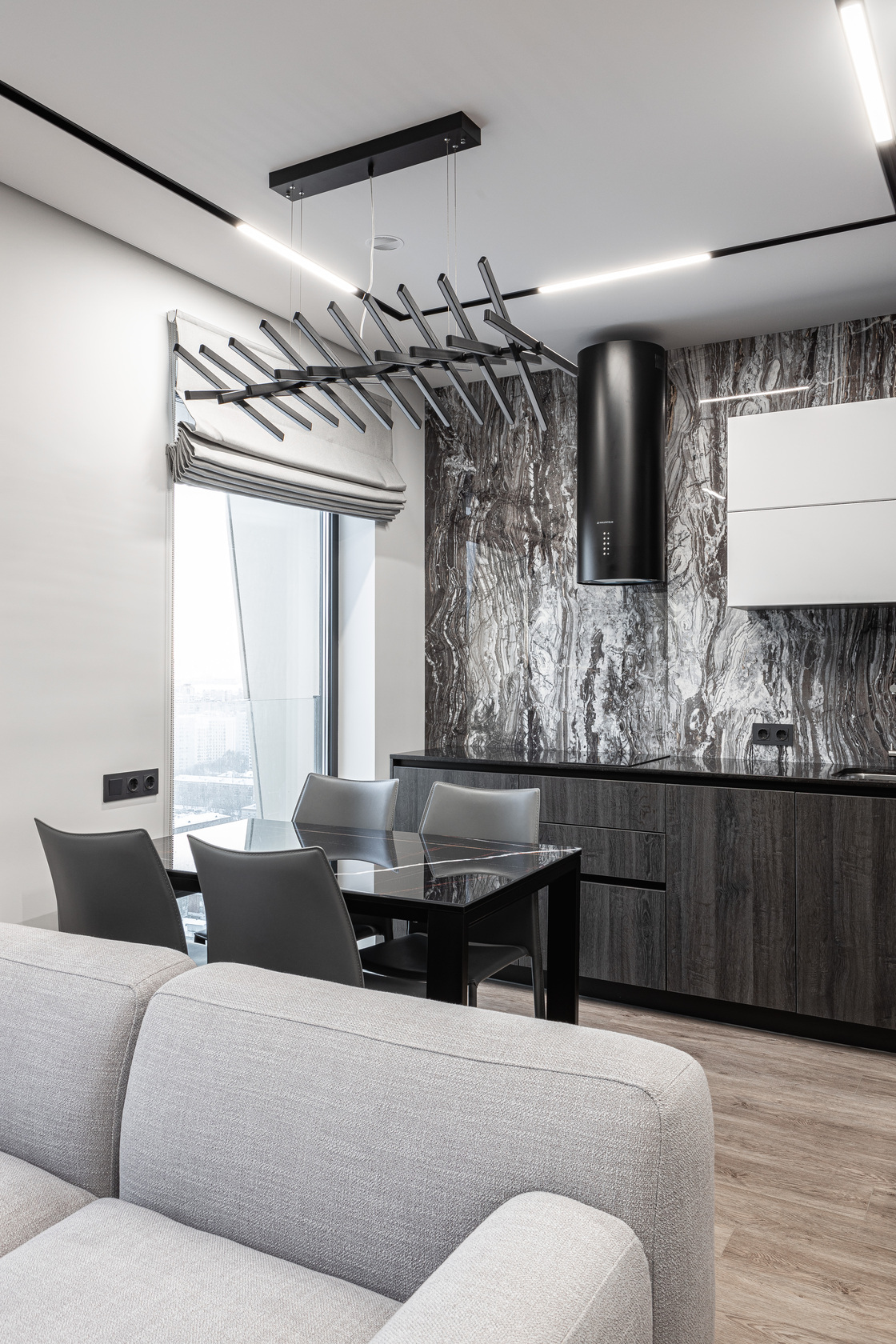 Contemporary Grey Interior — view 1